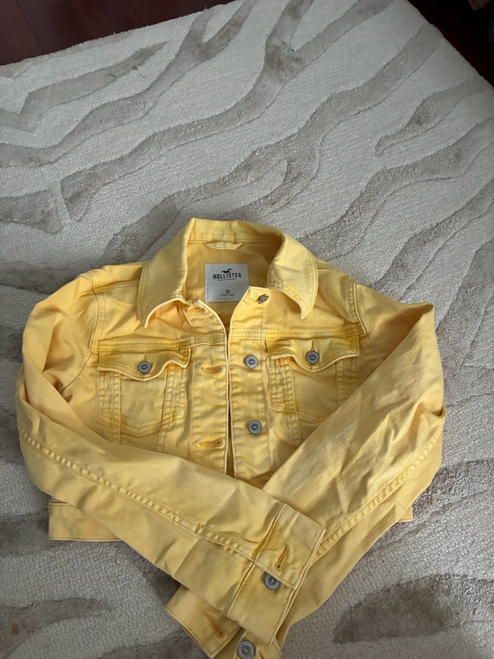 Hollister Girls' Yellow Cropped Denim Jacket